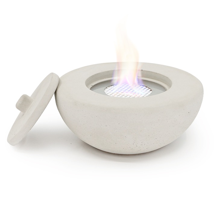 Biosemineu Miata Light Standard din beton vibrat, Semine, decorativ cu capac, pe bioetanol