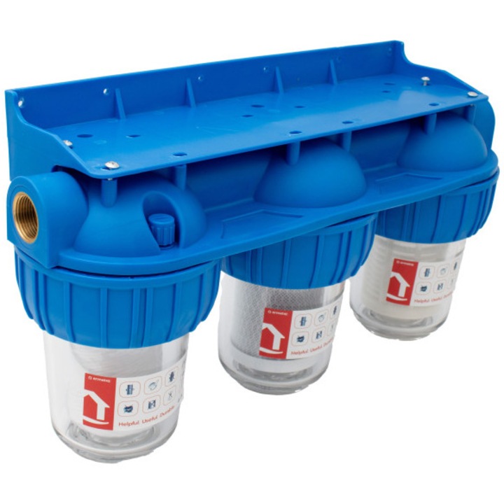 Филтър за вода Ermetiq EWY-3F34/5, Със сито/въглен/памук 3x3/4"x5"