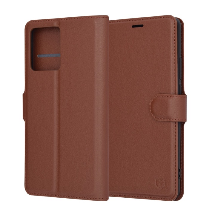 Husa Protectie pentru Motorola Edge 40/Edge 2023, Cipsir Safe, Leather Folio, A56, Piele ecologica, Light Brown