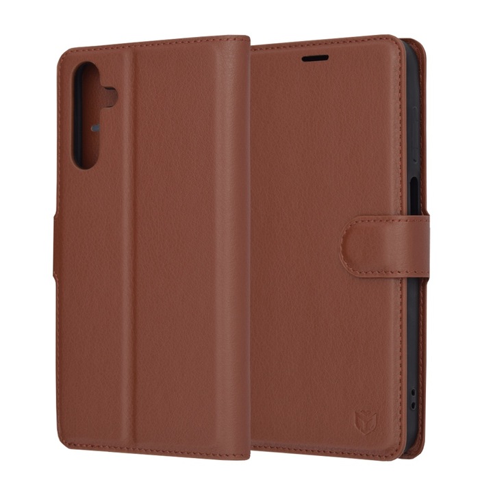 Husa Protectie pentru Samsung Galaxy A15 4G/A15 5G, Cipsir Protect, Leather Folio, A47, Piele ecologica, Light Brown