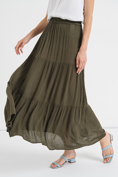 Only, Fusta midi evazata Mikka, Verde feriga