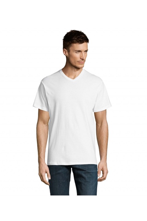 Férfi V-nyakú póló, Sol's Victory - So11150, Fehér