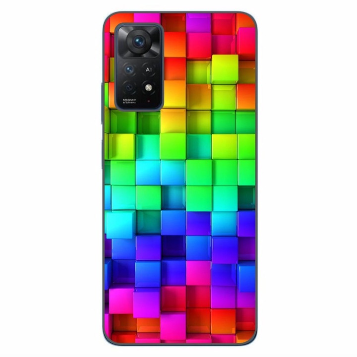 Калъф, съвместим с Xiaomi Redmi Note 11 Pro 4G или 5G Silicon Gel Tpu Модел Colorful Cubes