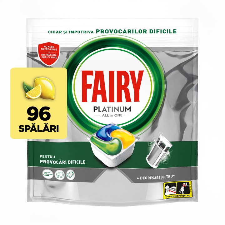 Капсули за съдомиялна Fairy Platinum, 96 измивания