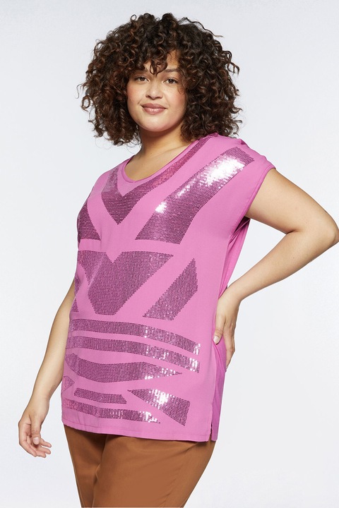 Fiorella Rubino, Bluza cu paiete, Roz, S