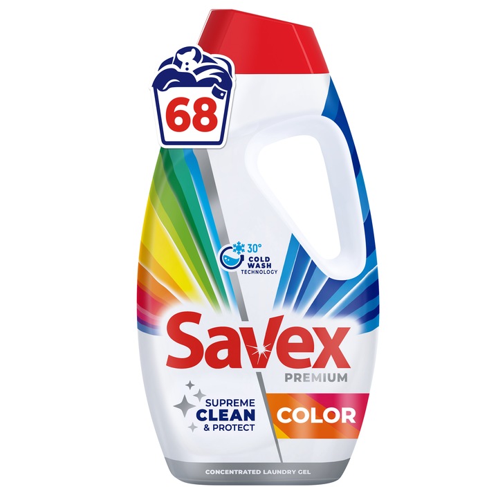 Течен перилен препарат SAVEX PREMIUM COLOR, 60 пранета, 2.7 л