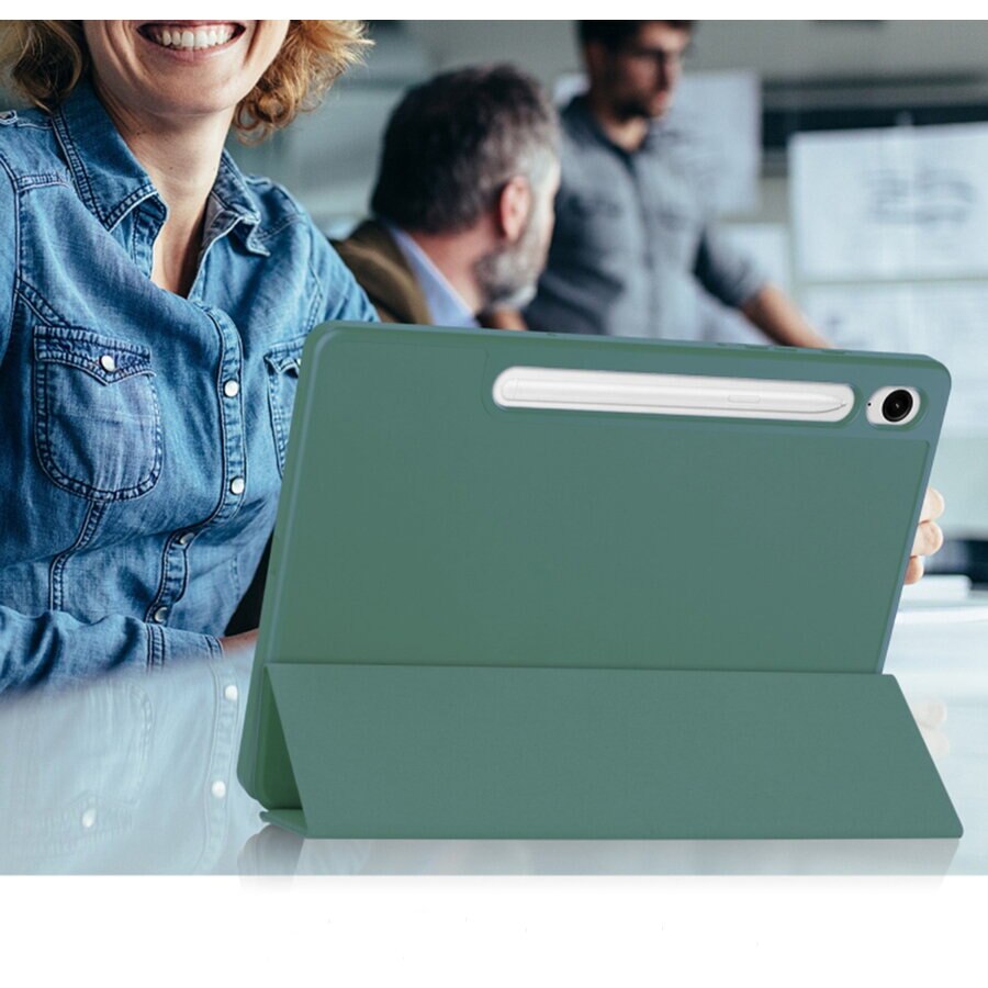Husa Samsung Galaxy Tab S9 FE Techsuit Flex Trifold Pen, verde inchis