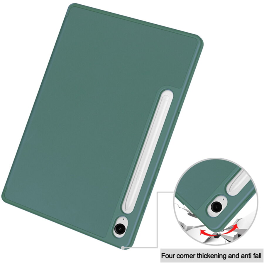 Husa Samsung Galaxy Tab S9 FE Techsuit Flex Trifold Pen, verde inchis