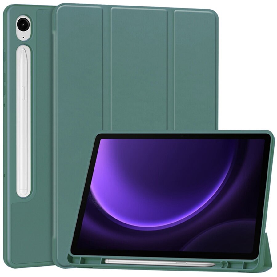 Husa Samsung Galaxy Tab S9 FE Techsuit Flex Trifold Pen, verde inchis