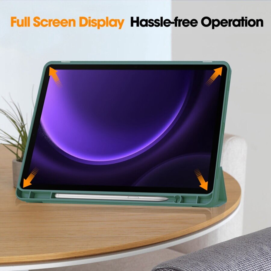 Husa Samsung Galaxy Tab S9 FE Techsuit Flex Trifold Pen, verde inchis