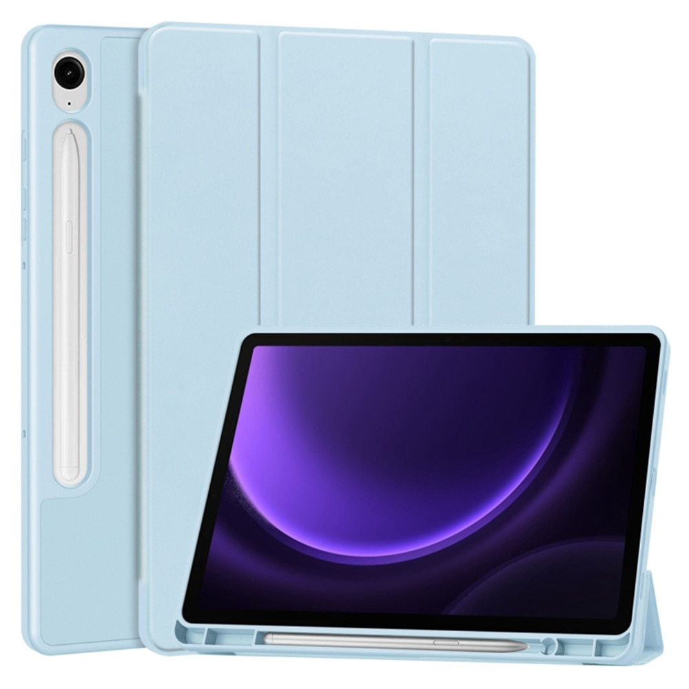 Husa pentru Samsung Galaxy Tab S10 Lite / S10 FE 10.9 inch Soft Shell cu functie wake-up/sleep si compartiment pentru stylus tip stand - Albastru deschis