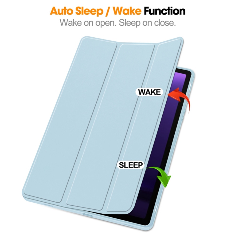 Husa pentru Samsung Galaxy Tab S10 Lite / S10 FE 10.9 inch Soft Shell cu functie wake-up/sleep si compartiment pentru stylus tip stand - Albastru deschis