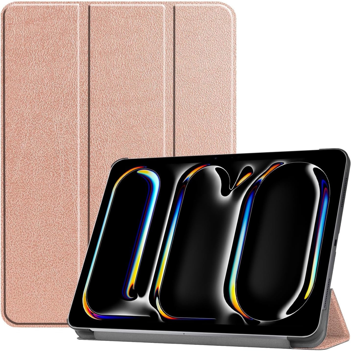 Husa pentru Apple iPad Pro 13 M5 / M4 (2025, 2024) cu functie wake-up/sleep tip stand rose gold