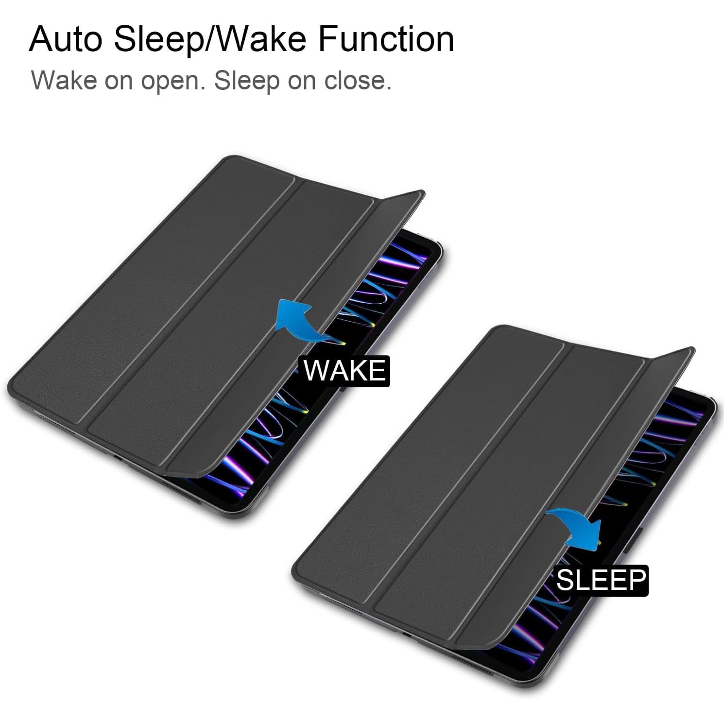 Husa pentru Apple iPad Air 13 2025 / 2024 M3, M2 cu functie wake-up/sleep tip stand negru