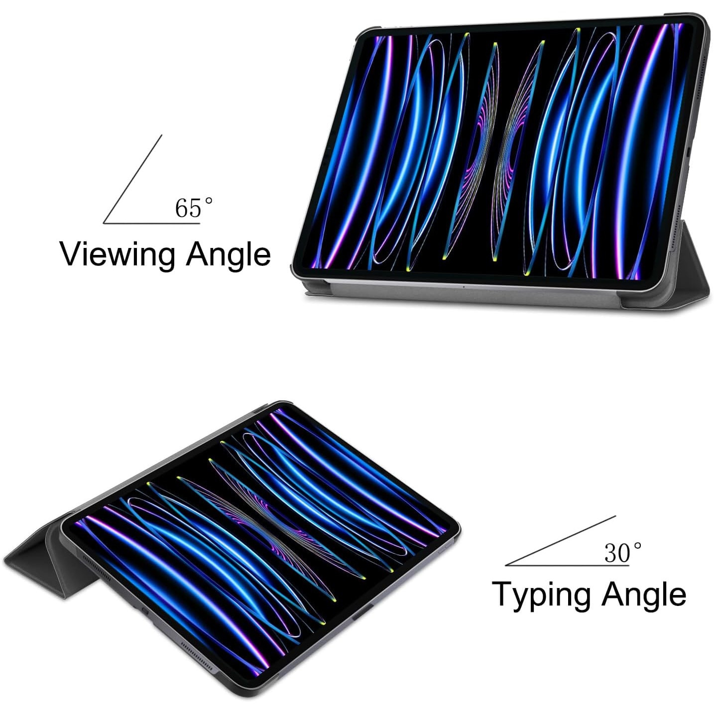 Husa pentru Apple iPad Air 13 2025 / 2024 M3, M2 cu functie wake-up/sleep tip stand negru
