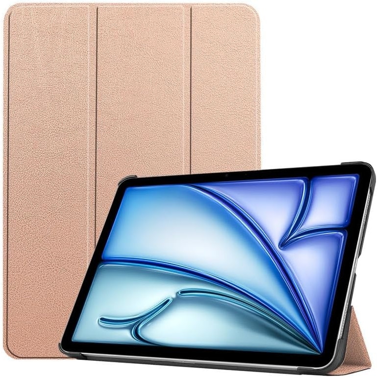 Husa pentru Apple iPad Air 13 2025 / 2024 M3, M2 cu functie wake-up/sleep tip stand rose gold