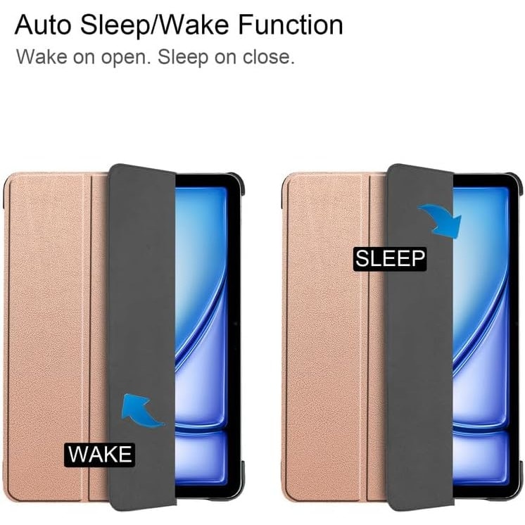 Husa pentru Apple iPad Air 13 2025 / 2024 M3, M2 cu functie wake-up/sleep tip stand rose gold
