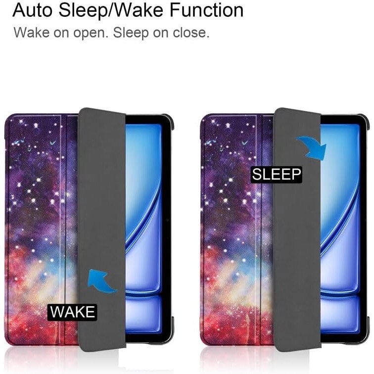 Husa pentru Apple iPad Pro 13 M5 / M4 (2025, 2024) cu functie wake-up/sleep tip stand galaxy