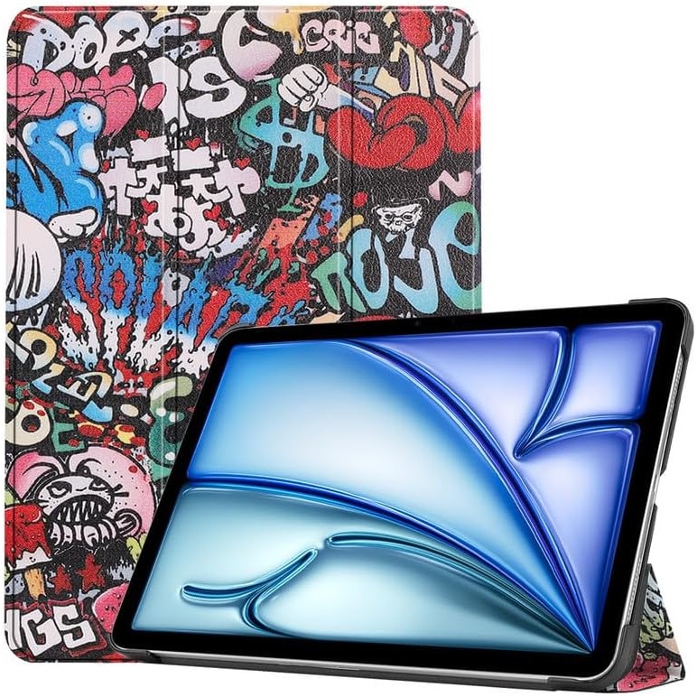 Husa pentru Apple iPad Pro 13 M5 / M4 (2025, 2024) cu functie wake-up/sleep tip stand graffiti