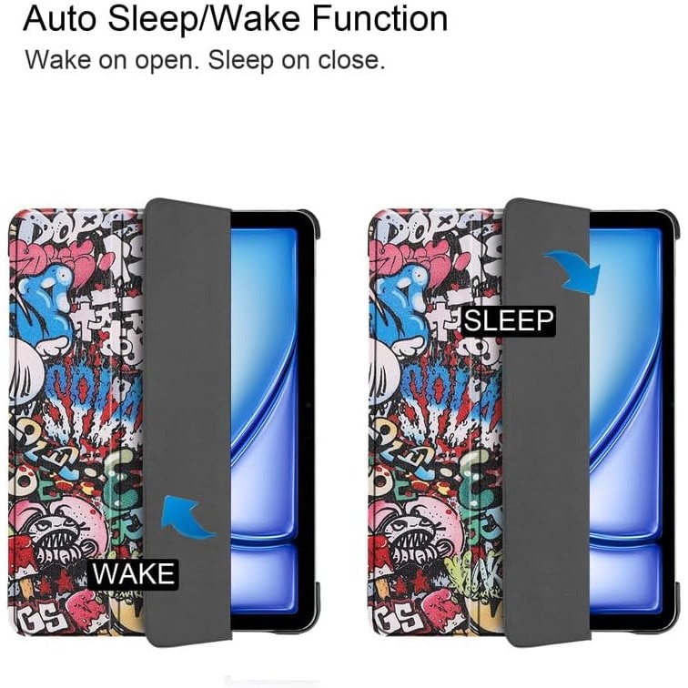 Husa pentru Apple iPad Pro 13 M5 / M4 (2025, 2024) cu functie wake-up/sleep tip stand graffiti