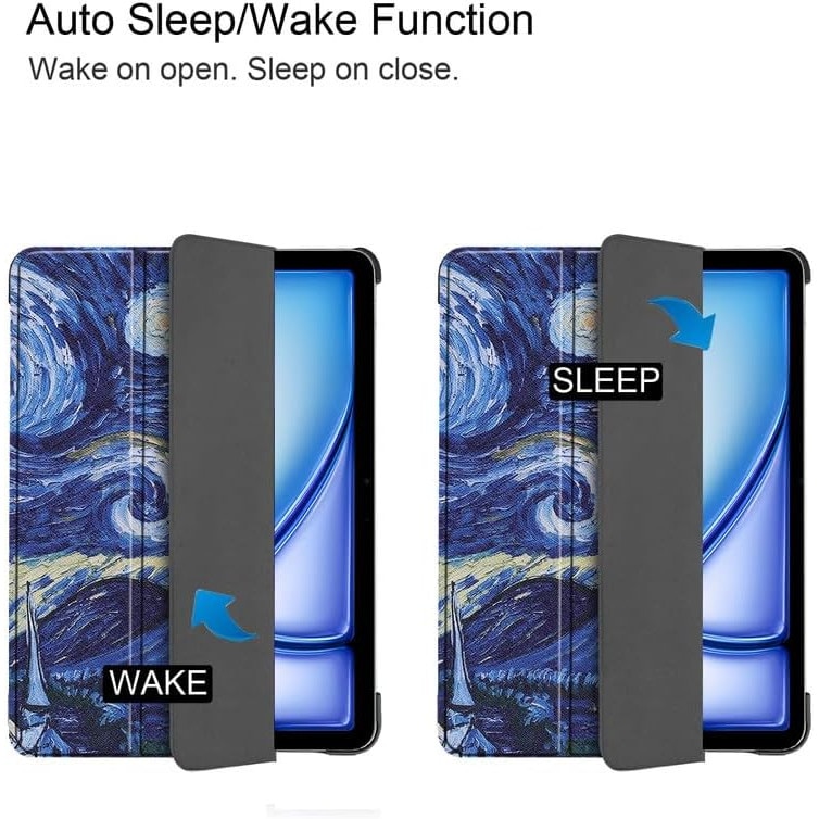 Husa pentru Apple iPad Pro 13 M5 / M4 (2025, 2024) cu functie wake-up/sleep tip stand starry night