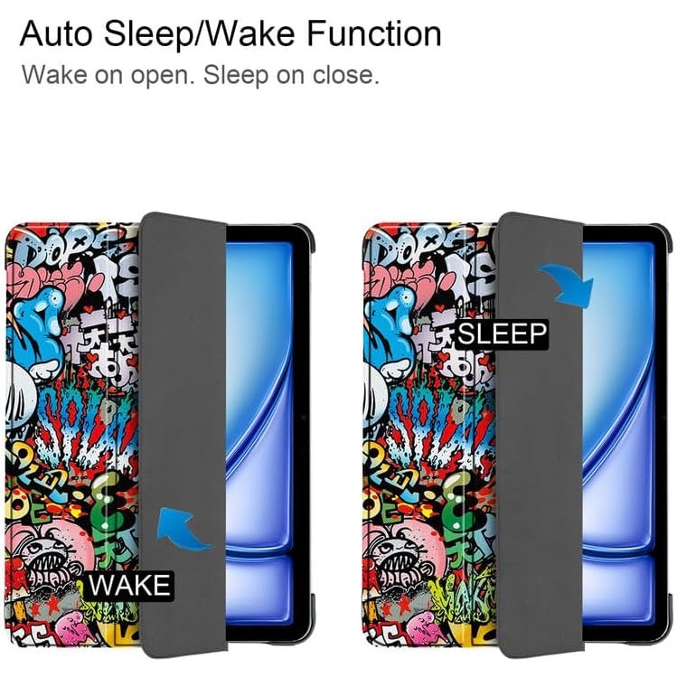 Husa pentru Apple iPad Air 13 2025 / 2024 M3, M2 cu functie wake-up/sleep tip stand graffiti