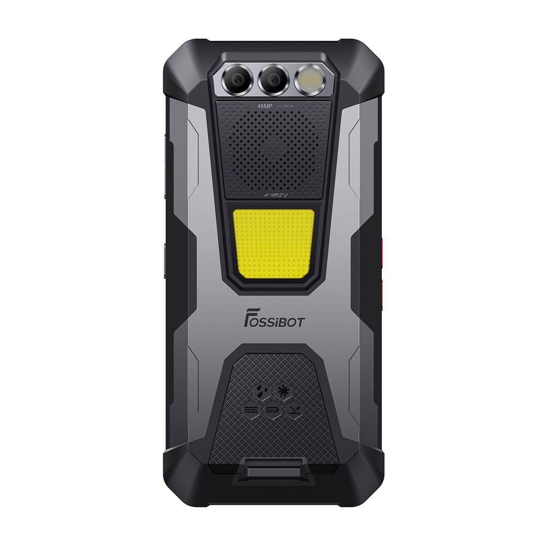 Telefon mobil FOSSiBOT F106 PRO Gri, 4G, 6.58" FHD+, 15GB RAM (8GB+7GB extensibil), 256GB ROM, Android 14, Octa Core, 20MP Night vision, 3W/ 103dB, NFC, 12000mAh, 30W, Face ID, Amprenta, Dual SIM