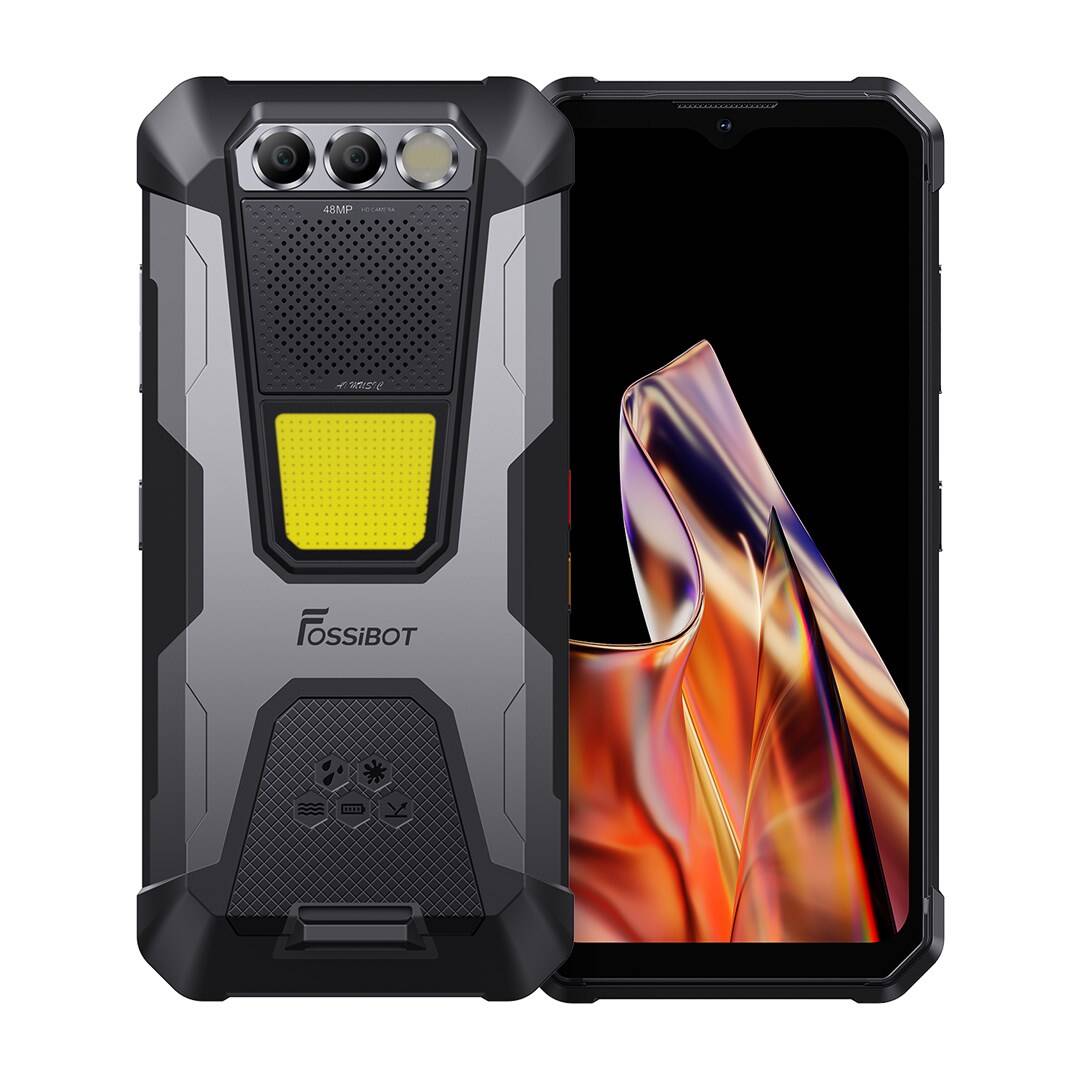 Telefon mobil FOSSiBOT F106 PRO Gri, 4G, 6.58" FHD+, 15GB RAM (8GB+7GB extensibil), 256GB ROM, Android 14, Octa Core, 20MP Night vision, 3W/ 103dB, NFC, 12000mAh, 30W, Face ID, Amprenta, Dual SIM