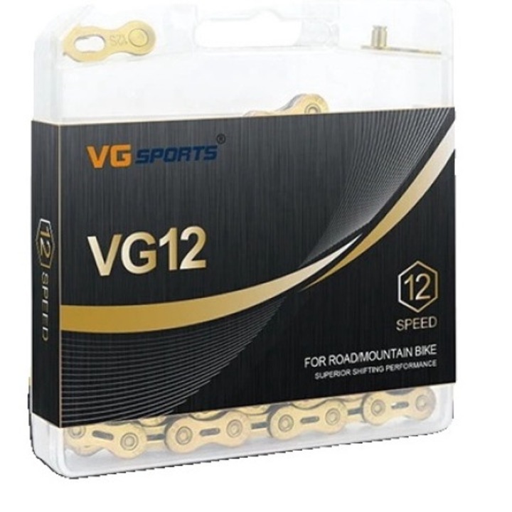 Верига за велосипед, VG Sports, 12 скорости, титан, 126 звена