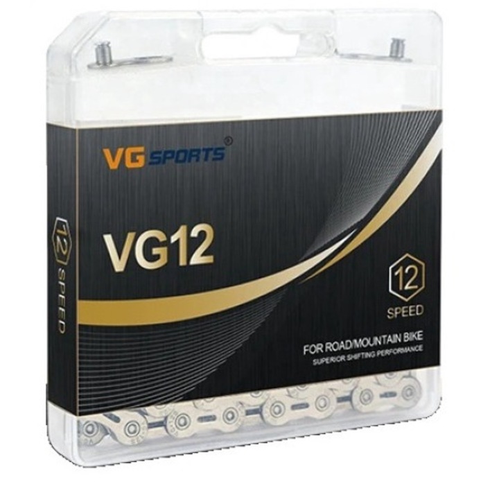 Верига за велосипед, VG Sports, 12 скорости, 126 звена, сребриста