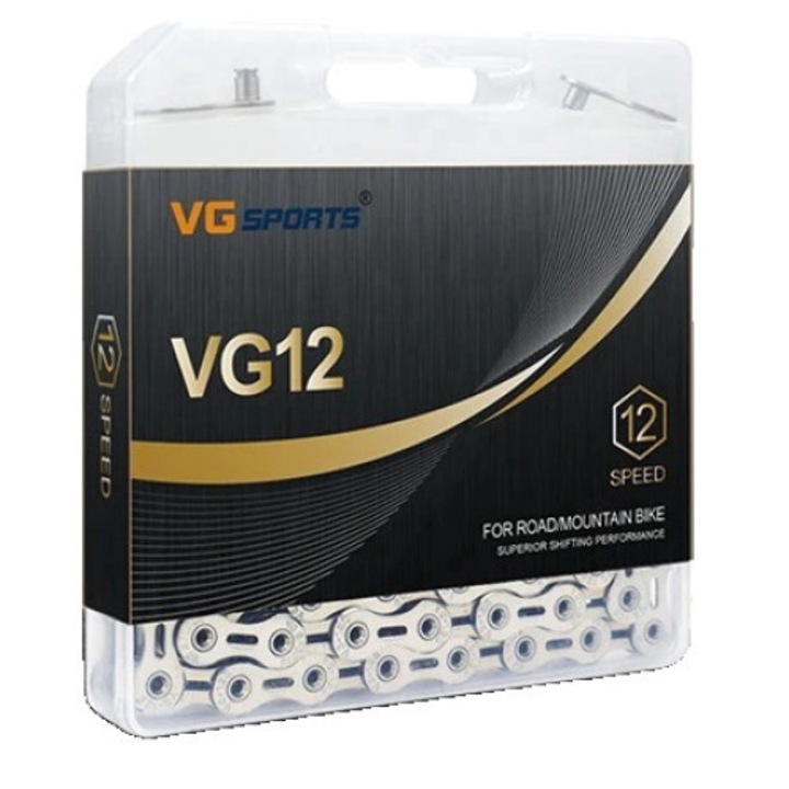 Верига за велосипед, VG Sports, 12 скорости, 126 звена, сребриста