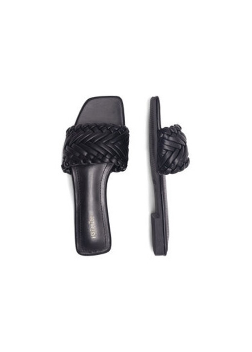 Papuci dama, DeeZee, 542223, Piele ecologica, Negru