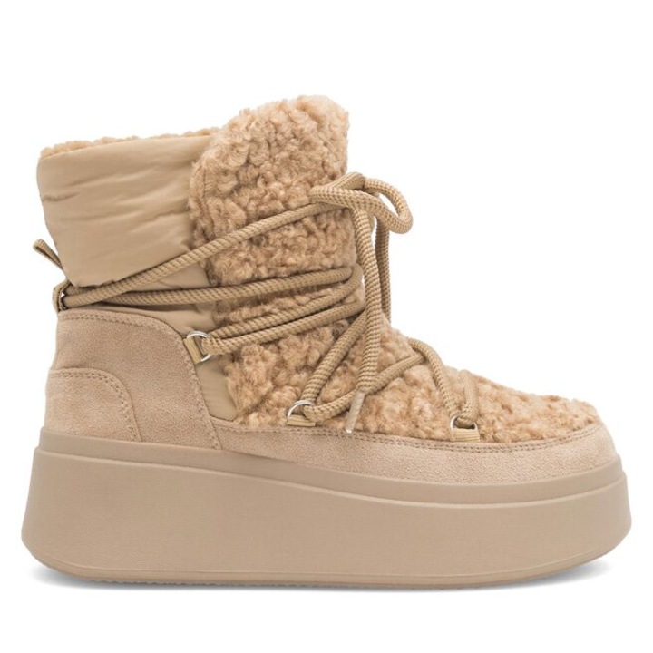 Botine dama, DeeZee, 590558803266337, Piele ecologica, Bej