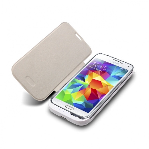 鍔 Store compression Husa cu Baterie Flip Samsung Galaxy S5 Meliio 4800mAh - Alb - eMAG.ro