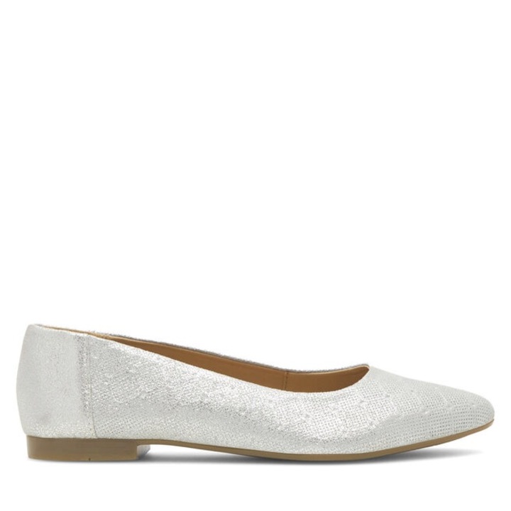 Дамски балетки, Lasocki, 370482, Естествена кожа, Сребро