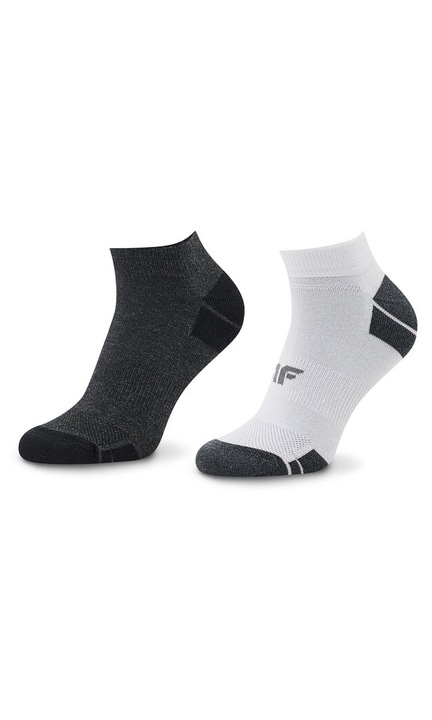 Set 2 perechi sosete dama, 4F, 301178576, Poliester, One size, Gri/Alb