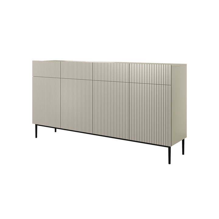 Komód, Bogart, Nicole, Négy fiók, Fém lábak, 200x105x45 cm, Forgácslap/MDF/HDF, Kasmír