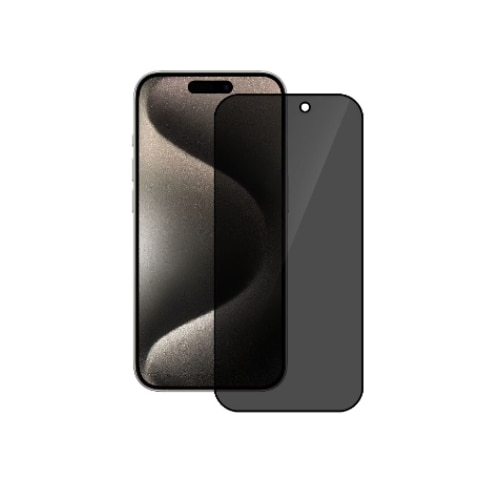 Folie Privacy pentru iPhone 15, M53, Sticla, Rama Neagra