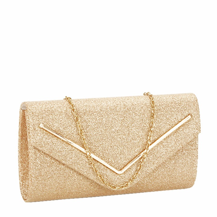 Чанта, Тип плик, Розово златист с блясък, BXQ252 06