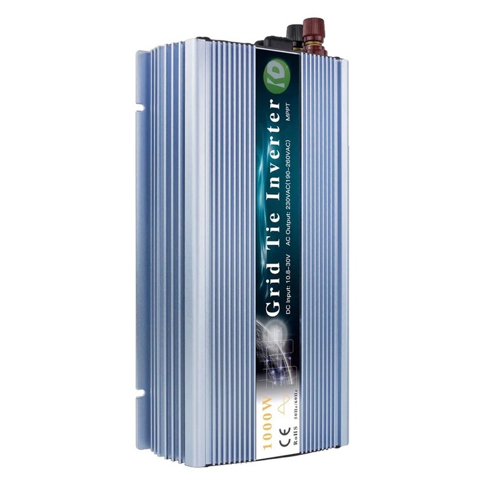 Invertor solar, Metal, Tehnologie MPPT, Unda sinusoidala, 230V, 18V, 50x60'', Argintiu