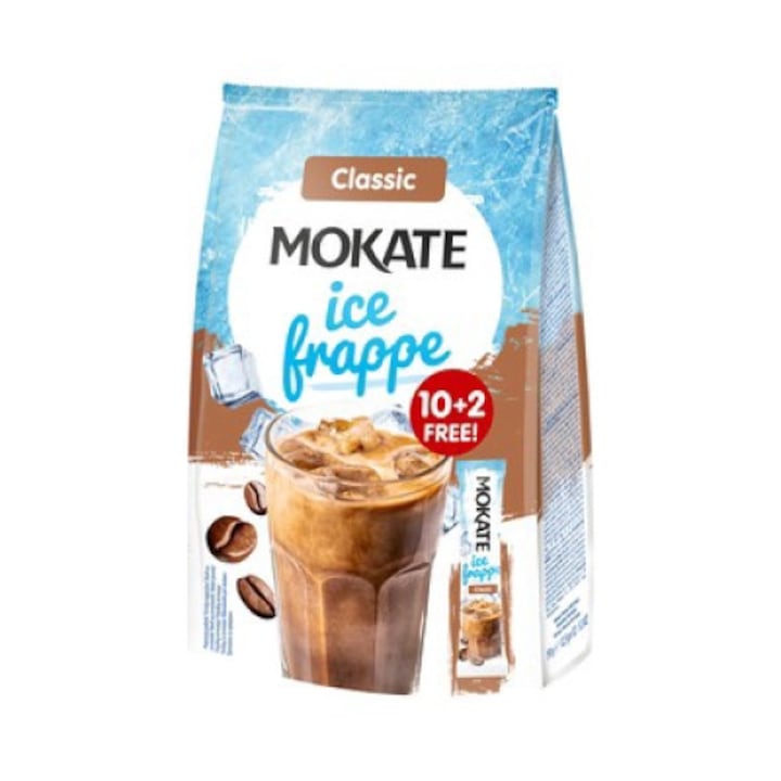 Bautura de caffea 3 in 1 Ice Frappe Classic, Mokate, 12 x 12.5 g