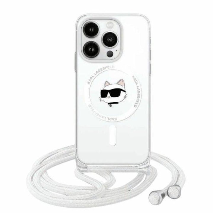 IML Choupette Head & Cord Magassafe tok iPhone 13/14/15 telefonhoz, Karl Lagerfeld, TPU, átlátszó
