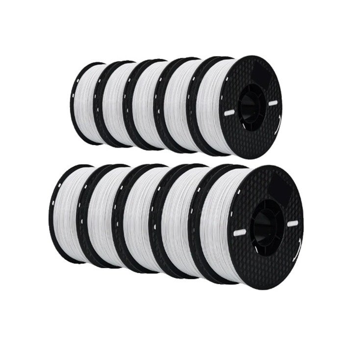 Set Filamente 3D, ABS, PETG, PLA, rezistenta la impact, multicolor, 1.75mm, 10kg