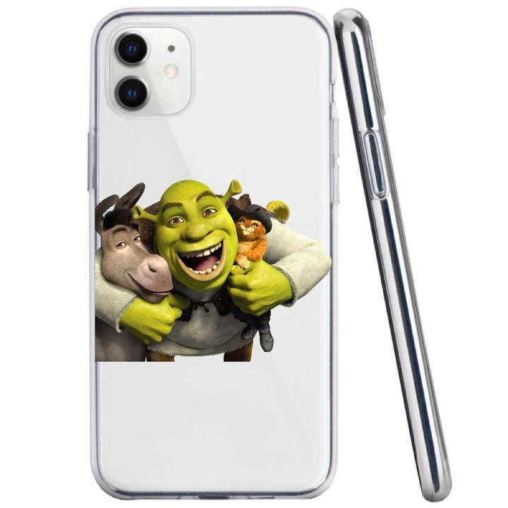 Калъф, съвместим с Apple iPhone 11 Silicone Transparent Shrek Model