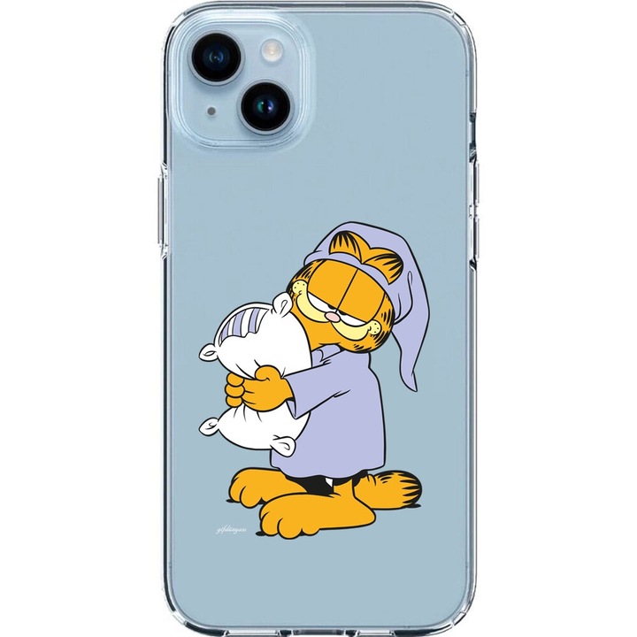 A tok kompatibilis az Apple iPhone 14 szilikon átlátszó Garfield Sleepy modellel