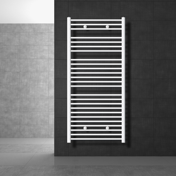LuxeBath fürdőszobai melegítő, Sahara modell, fehér, acél, LuxeBath, 750x1500 mm, egyenes oldalsó csatlakozással