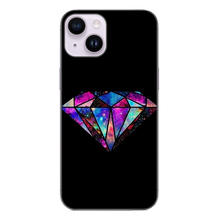 Telefontok, kompatibilis Apple iPhone 14 szilikon gél Modell Diamond Black
