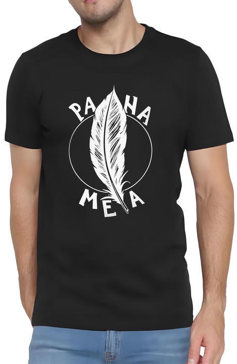 Tricou barbati, Funny, Pana Mea, Negru carbon, XL