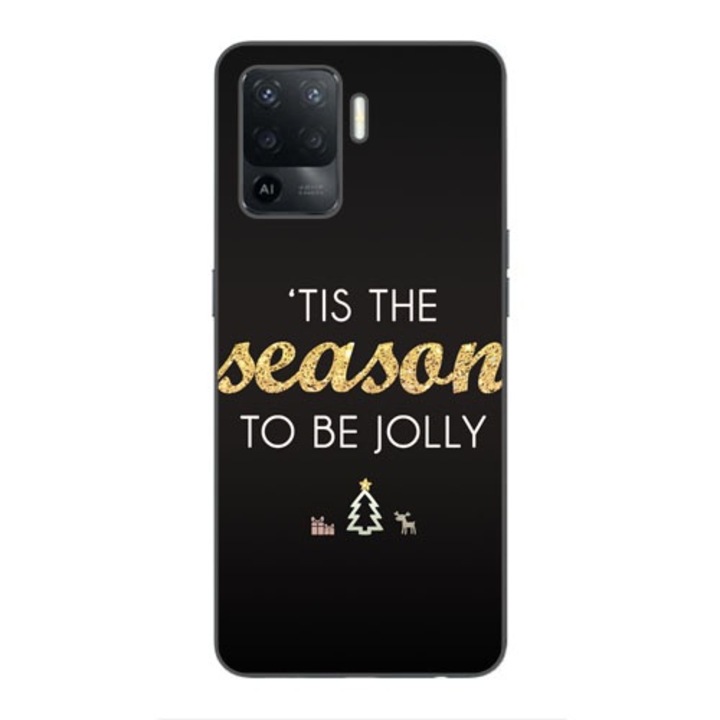 Калъф, съвместим с Oppo Reno5 Lite Silicone Gel Tpu Christmas Model The Season To Be Jolly