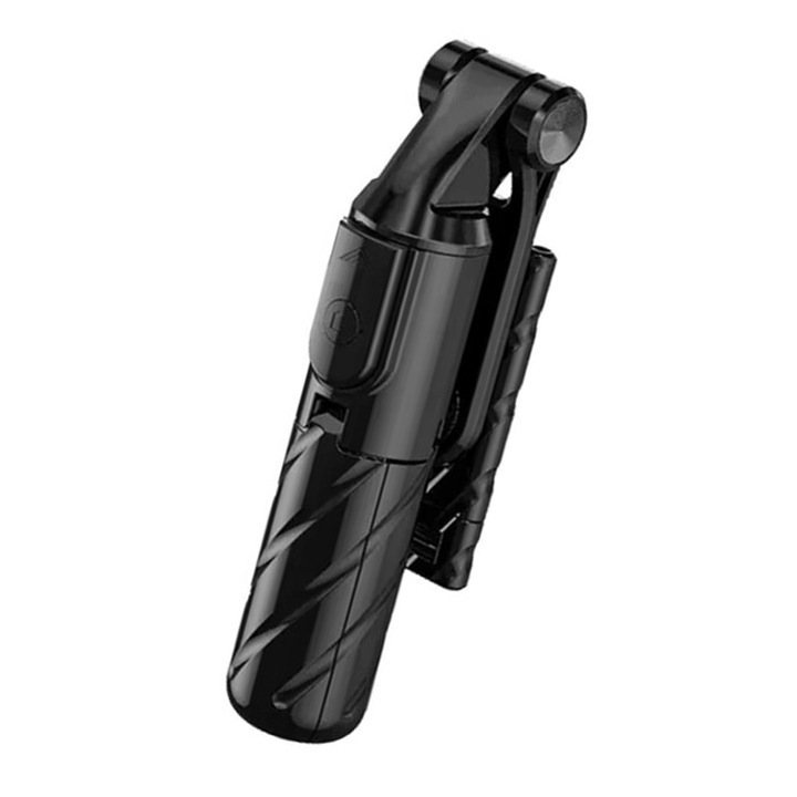 MiniSelfie Stick с дистанционно управление, Optim Solution, Стабилна фиксация на статив, Bluetooth дистанционно управление, Anti-Shake, Преносим, Дизайн на въртене на 360°, Разтегателен, Устойчив на корозия, Премиум неръждаема стомана, 70 cm, Черен